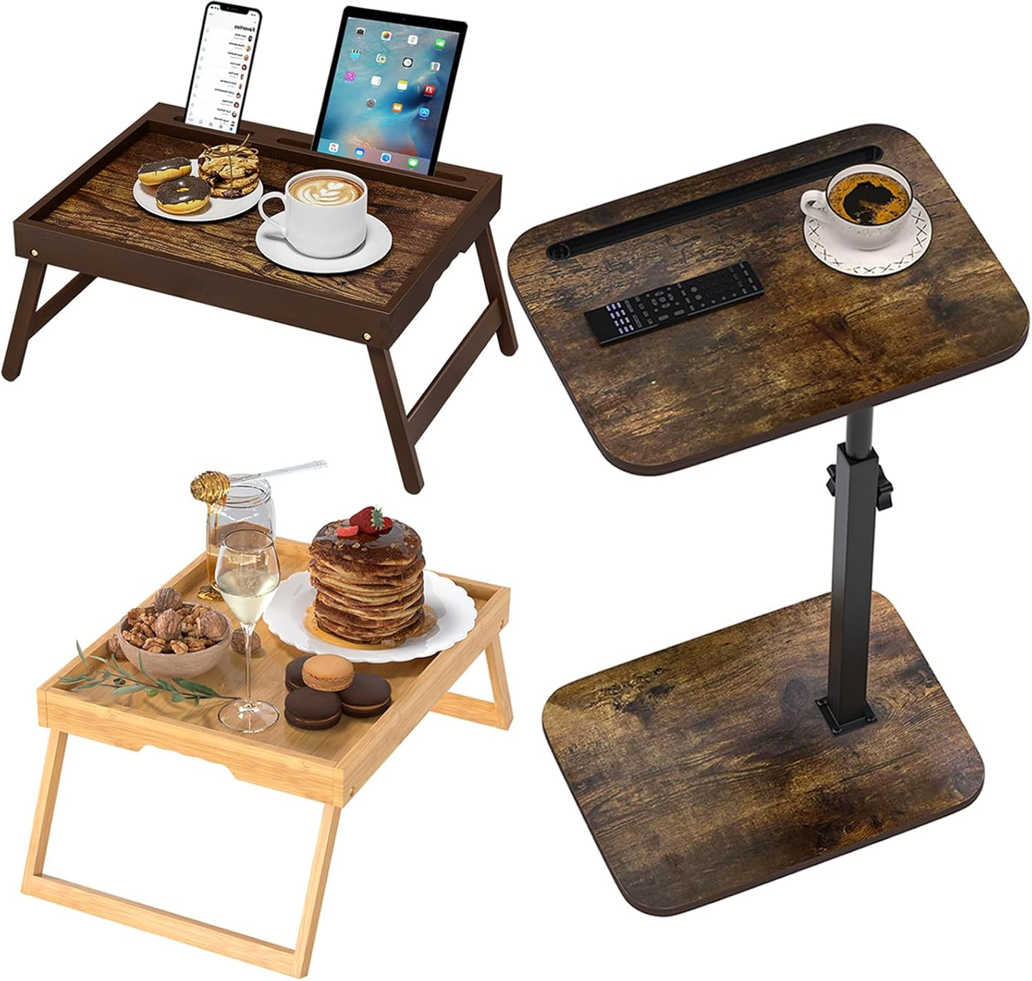 Tray Mesa de Café Bamboo para Sofa