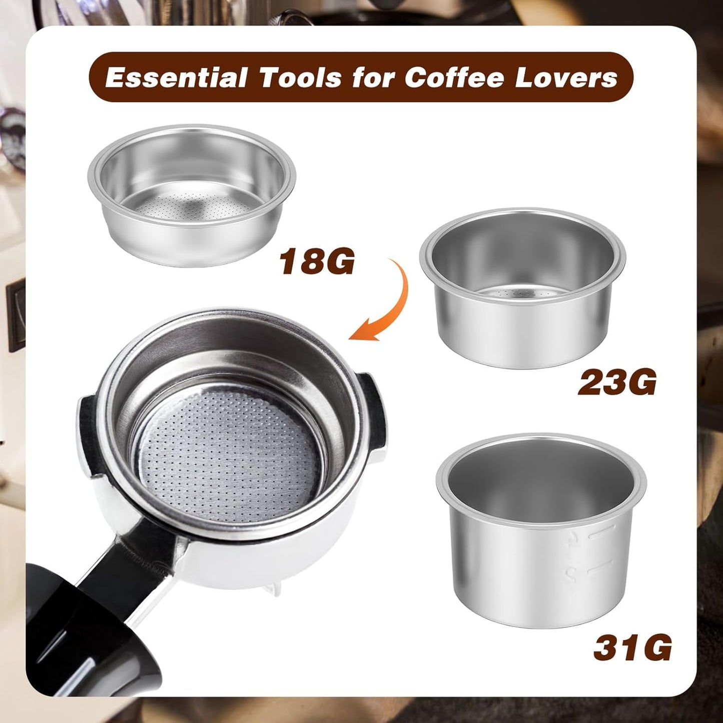 3 Pzas Filtro Café Acero Inox Plata Reutilizable Simple/Doble