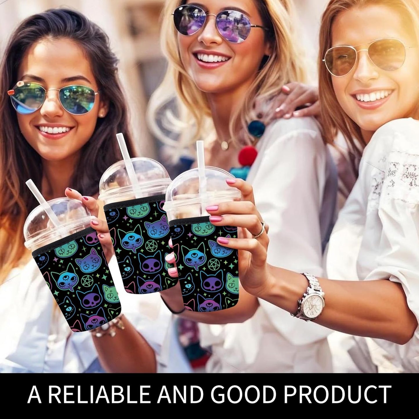 3 Pzas Fundas Neopreno Aisladas para Tazas Café Frío