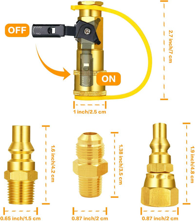 Kit adaptador propano 1/4 a 3/8 pulg conexión rápida parrilla