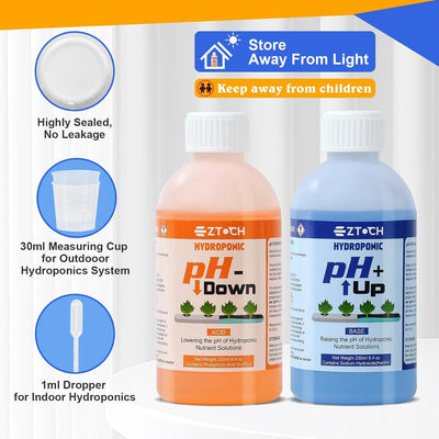 Ajustador pH para sistemas hidropónicos y soluciones de nutrientes