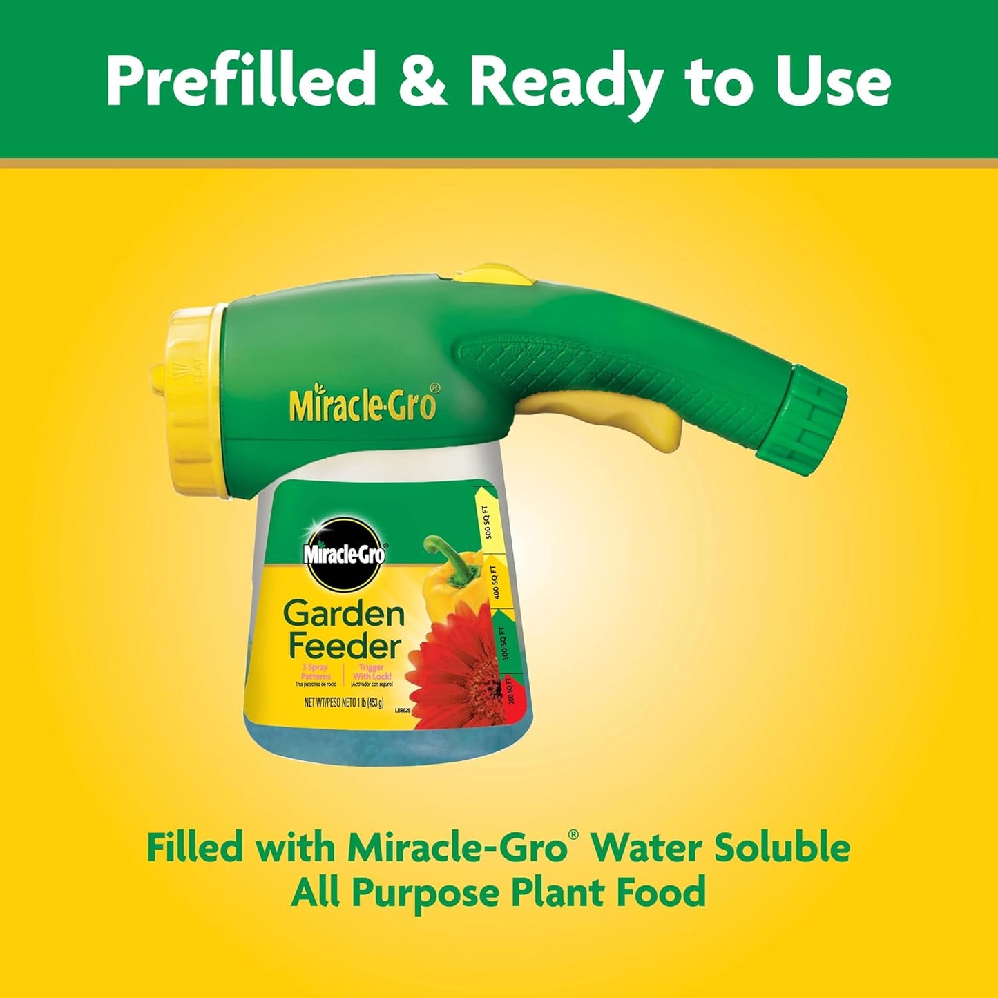 Fertilizante Miracle-Gro para jardín en regador 1libra