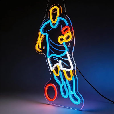 Letrero neón fútbol luz LED regulable para niños y hombres