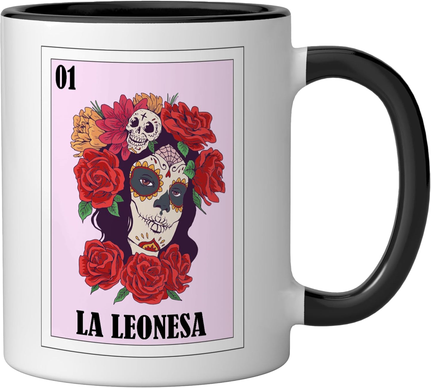 Taza cerámica Funny León Mexico La Leonesa negra/blanca
