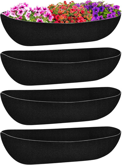 4 Forros fieltro negro 30pulg para jardineras revestimiento tela