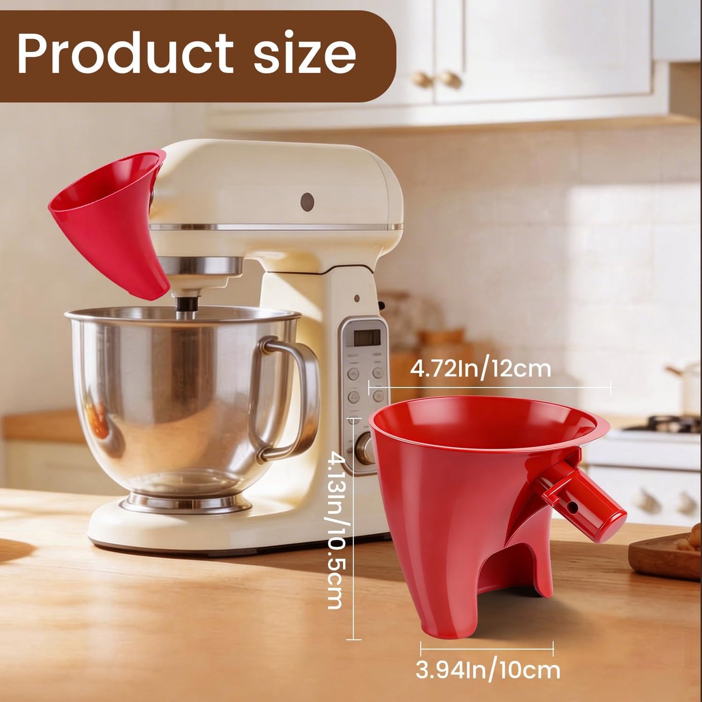 Funil para KitchenAid 4.5–5qt sin salpicaduras para mezcladora