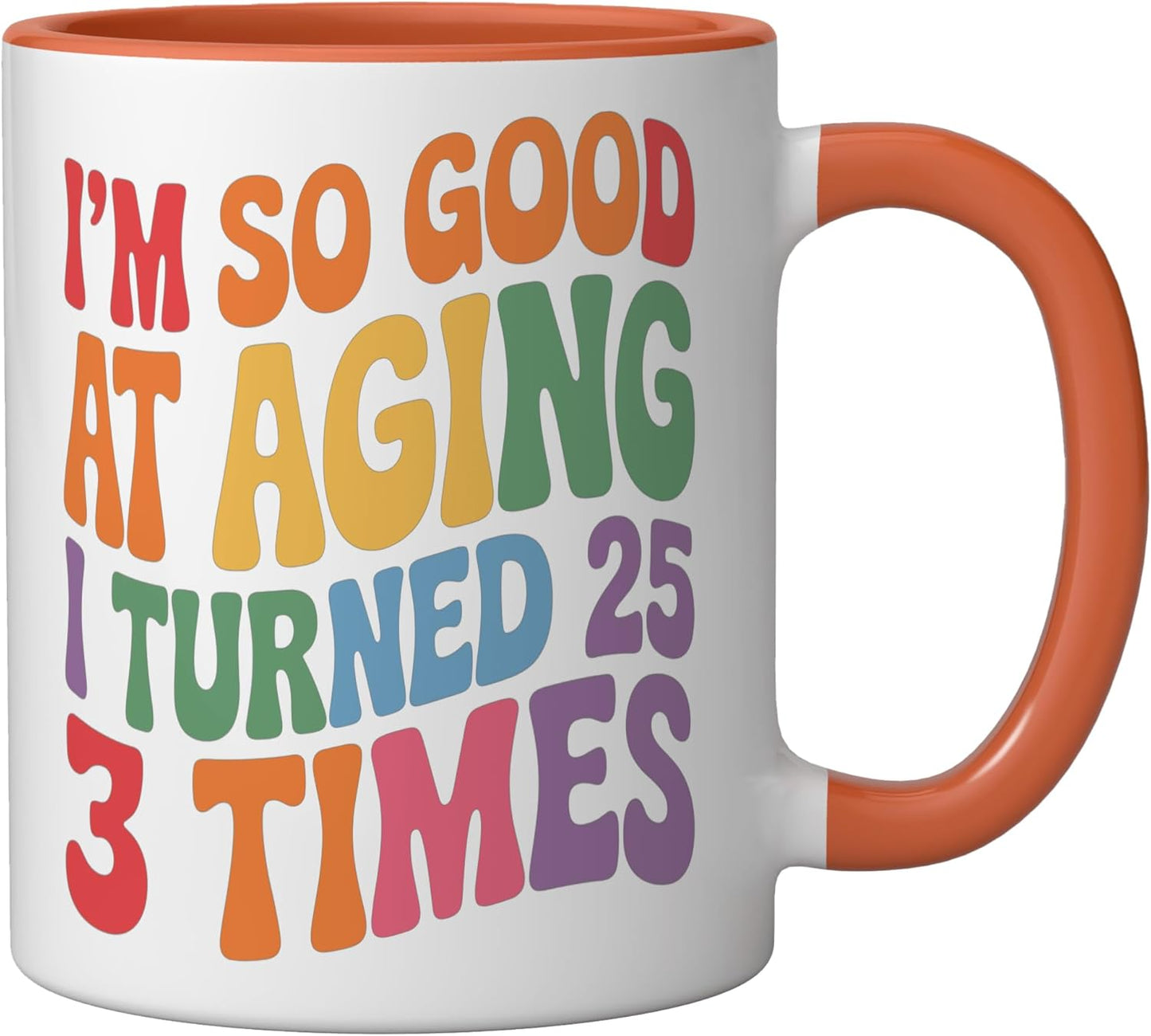 Taza Cerámica Edad Senior Naranja/Blanco