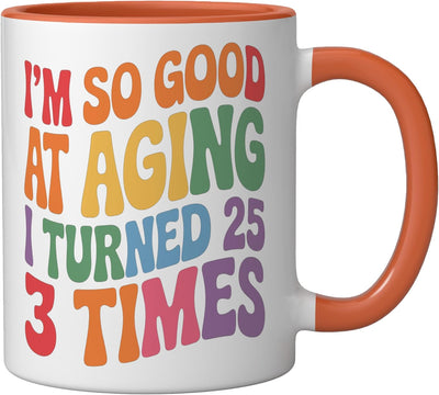Taza Cerámica Edad Senior Naranja/Blanco