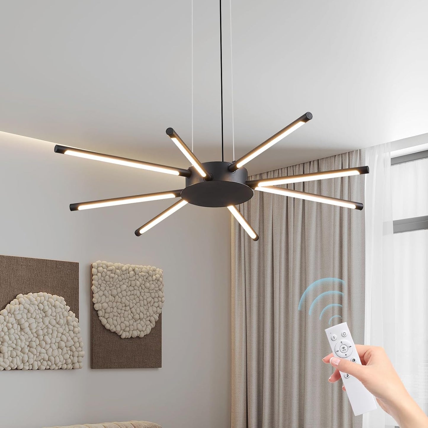 Lámpara Sputnik 35.43pulg 8 luces LED regulable