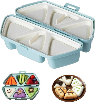 Molde de onigiri 6 en 1 forma triangular kit sushi rápido multifuncional