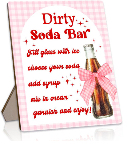 Letrero de barra de soda sucia para baby shower o boda con texto She's Ready to Pop