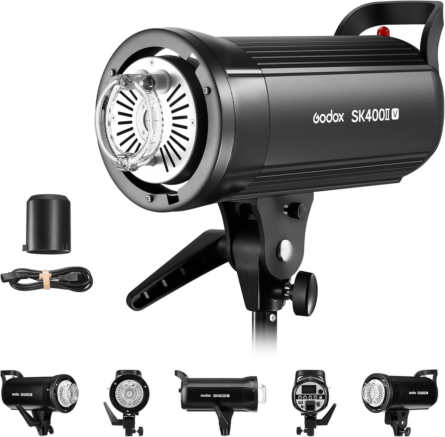 Luz flash estroboscópica 400Ws para estudio con lámpara LED