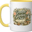 Taza Cerámica Floral para Jardinería Vintage Amarillo Blanco