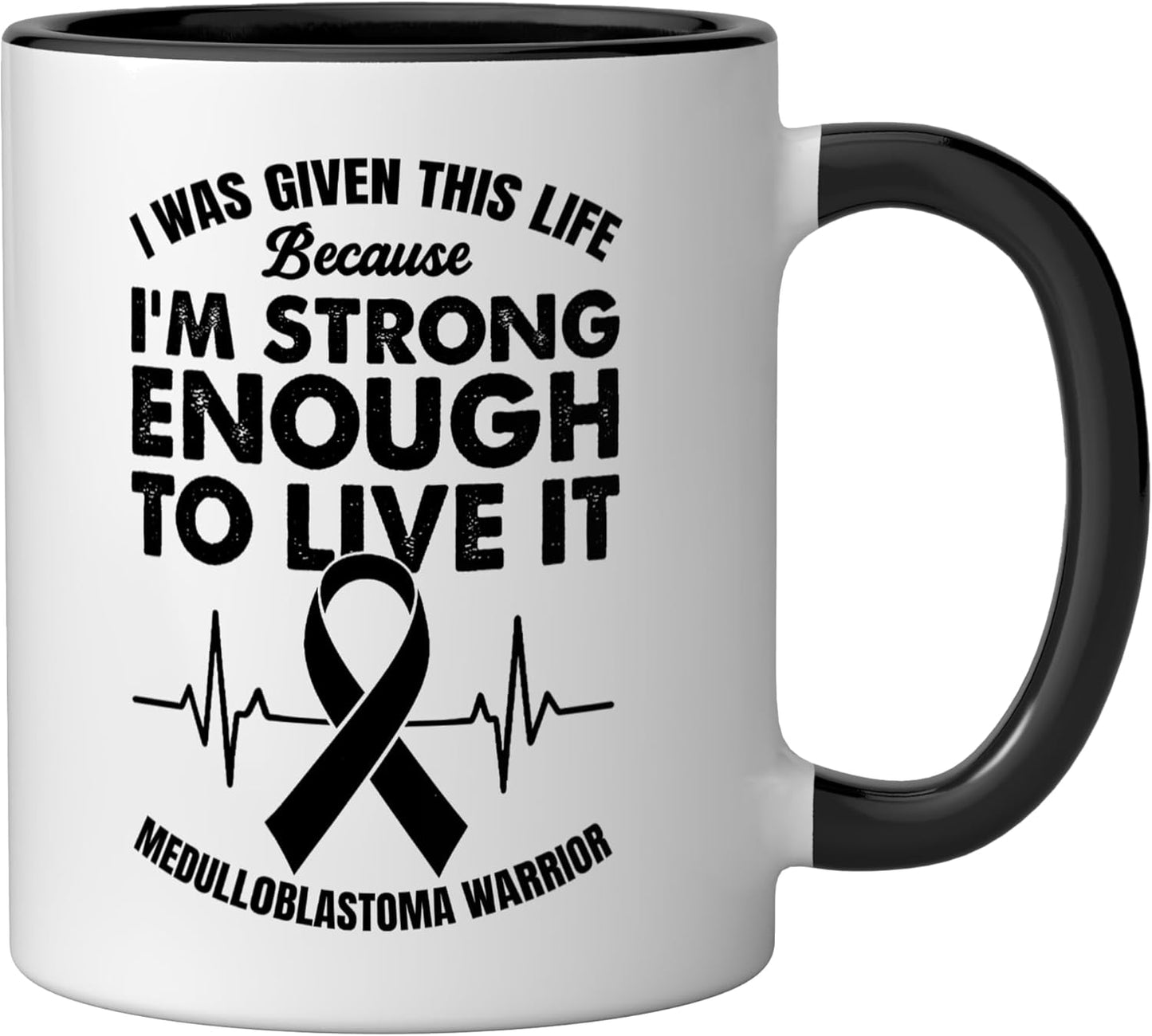 Taza Cerámica Medulloblastoma Warrior Negro/Blanco