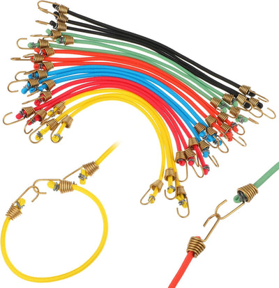 Pack 18 cuerdas elásticas con ganchos 10pulg para equipaje