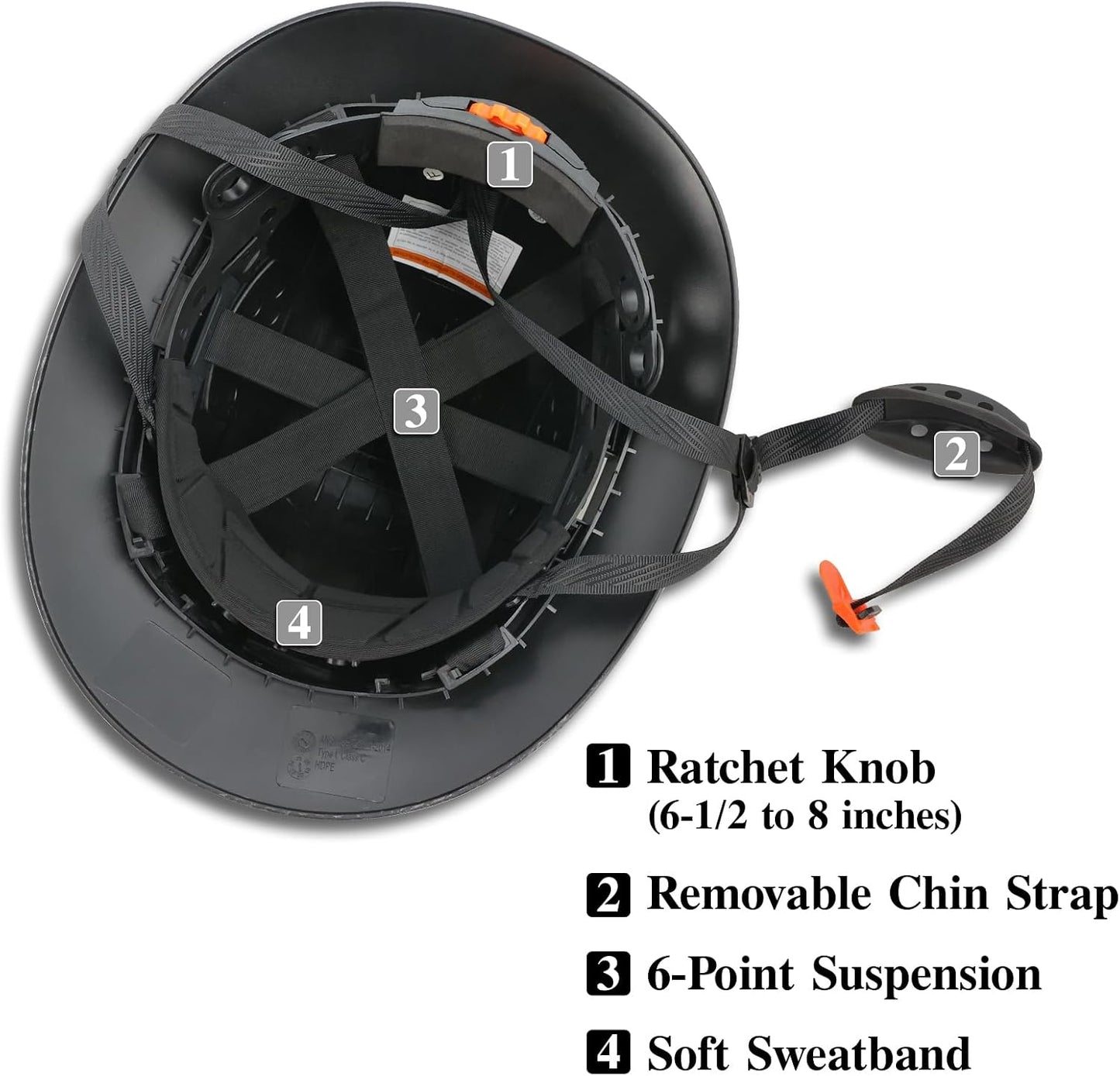 Casco duro de ala completa aprobado OSHA ventilado