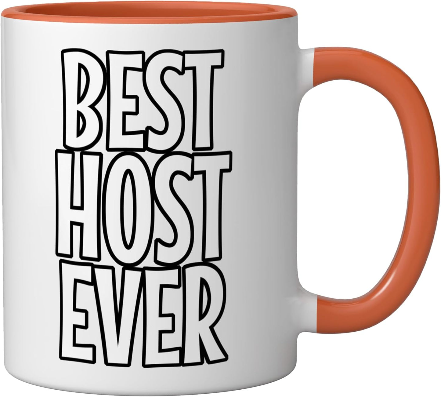 Taza cerámica Best Host Ever naranja/blanca