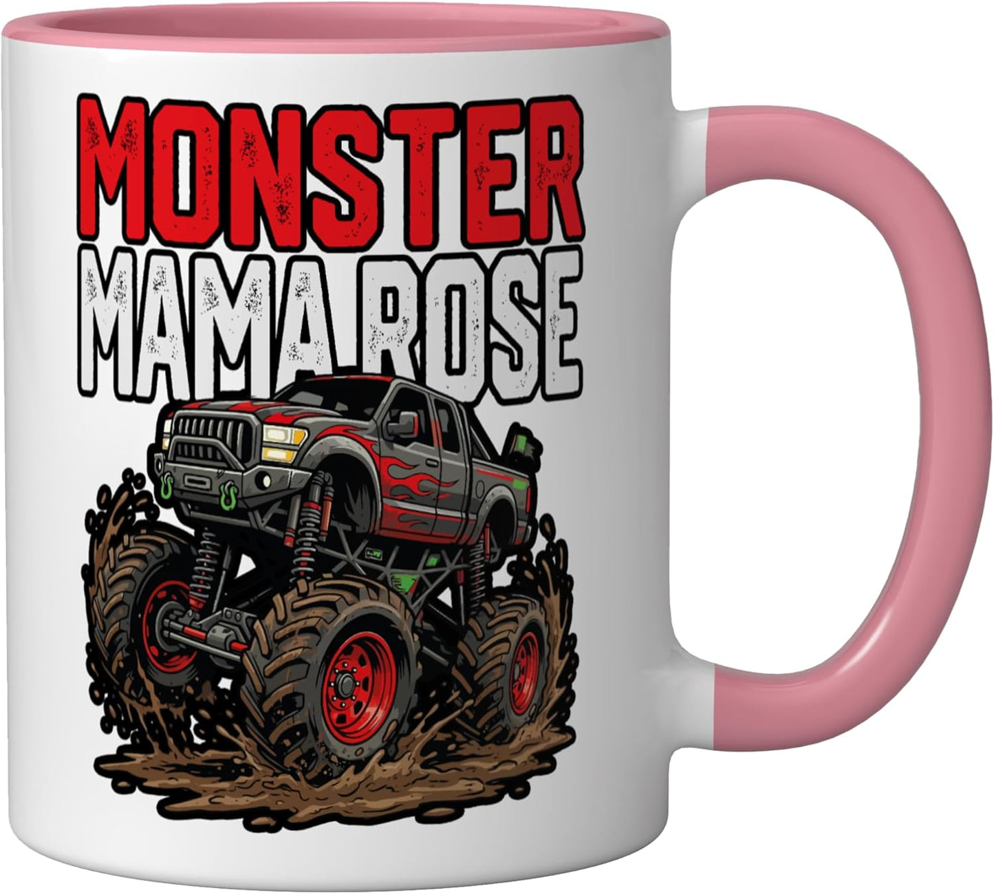 Taza cerámica para Mother's Day Monster Mama Rose rosa/blanca