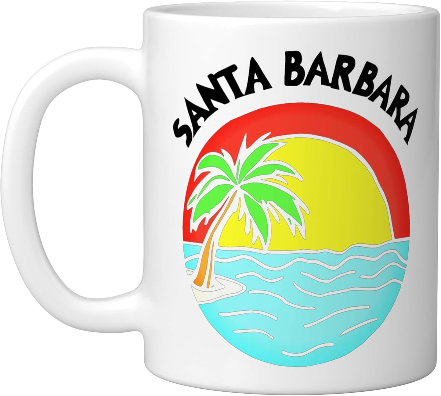 Taza Cerámica Surf Cali Isla Vista Vintage Blanca