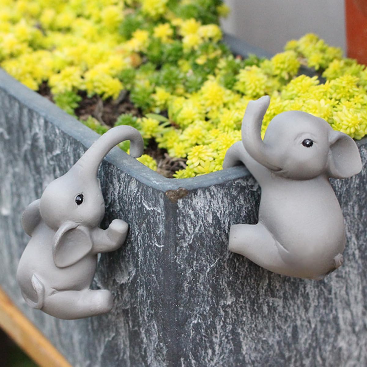 2 Pzas Abrazaderas Elefante para Macetas Jardín