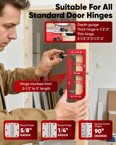 Plantilla bisagra puerta aluminio ajustable 2.5-5pulg