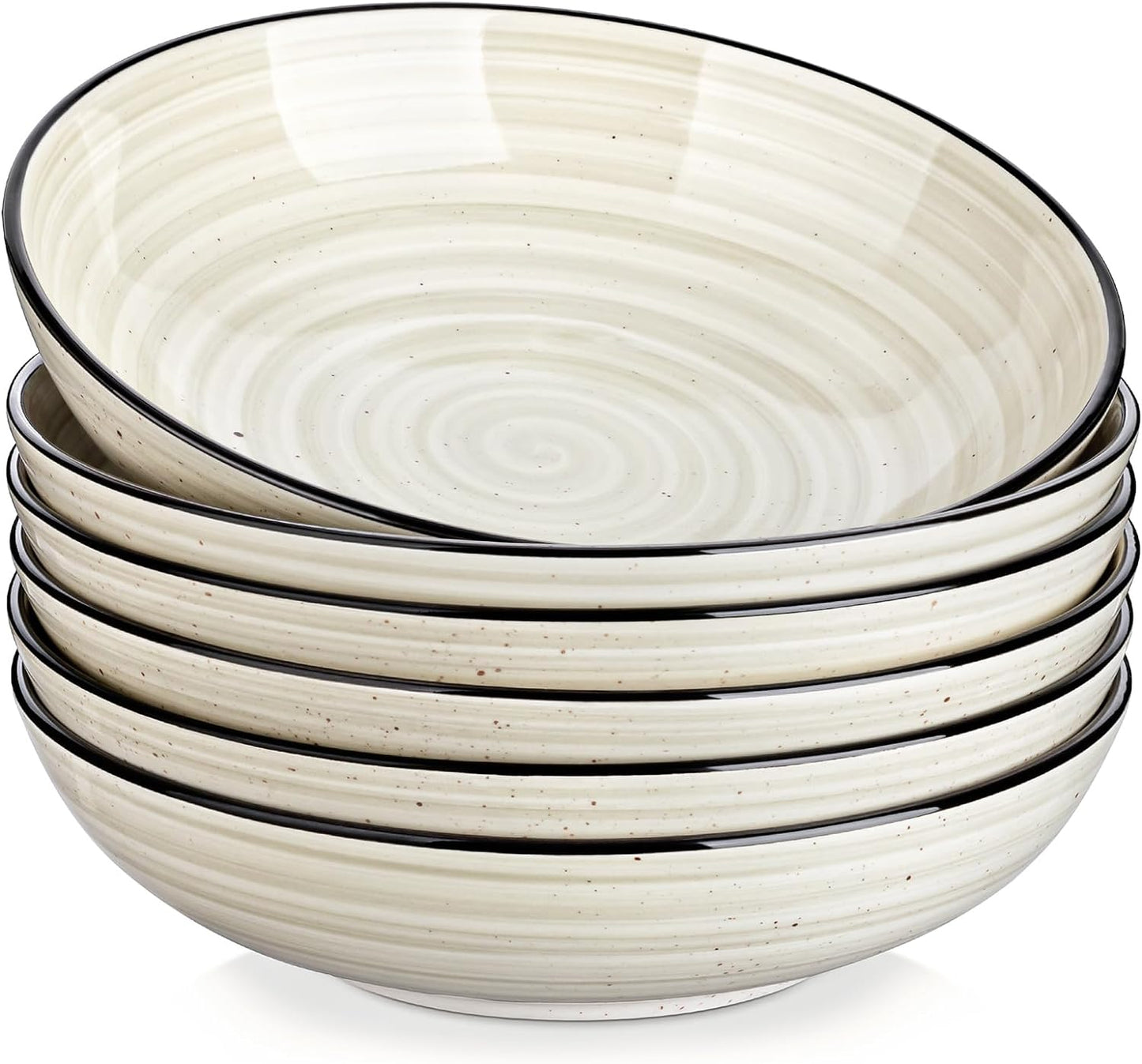 Set 6 Cuencos Cerámica con Tapas 38oz