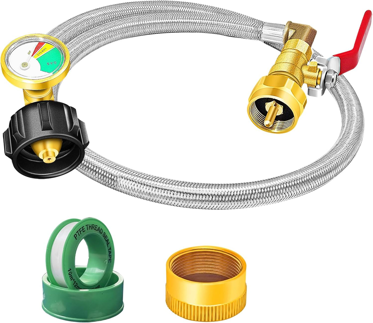Kit manguera propano 36pulg acero inox con medidor