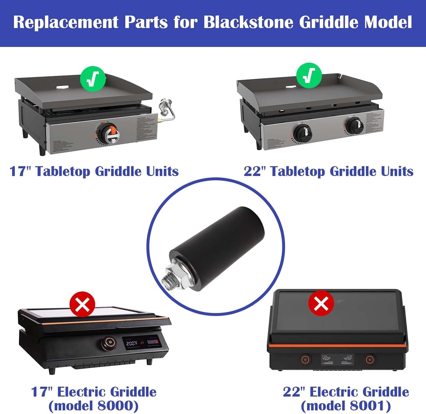 Pies estabilizadores para plancha Blackstone 17-22pulg