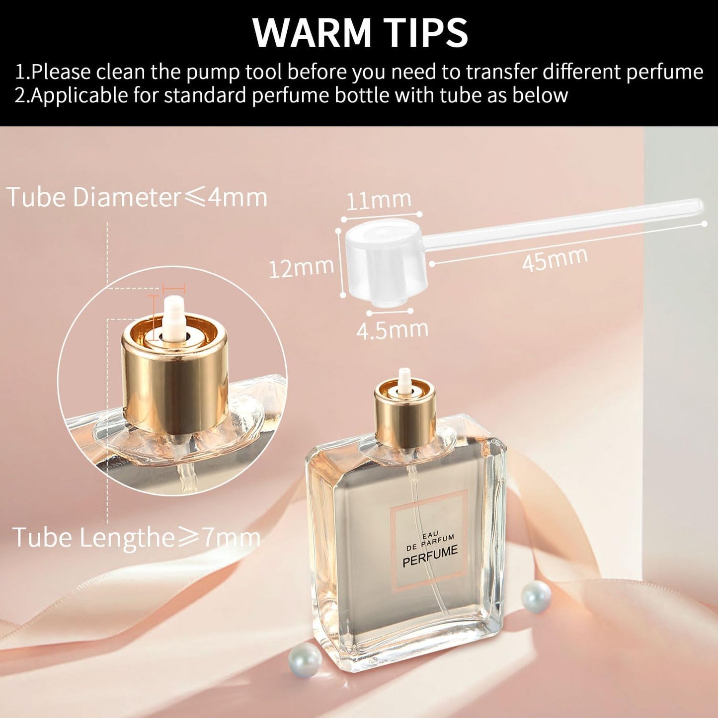 Atomizador perfume recargable 0.2oz mini con bomba transferencia