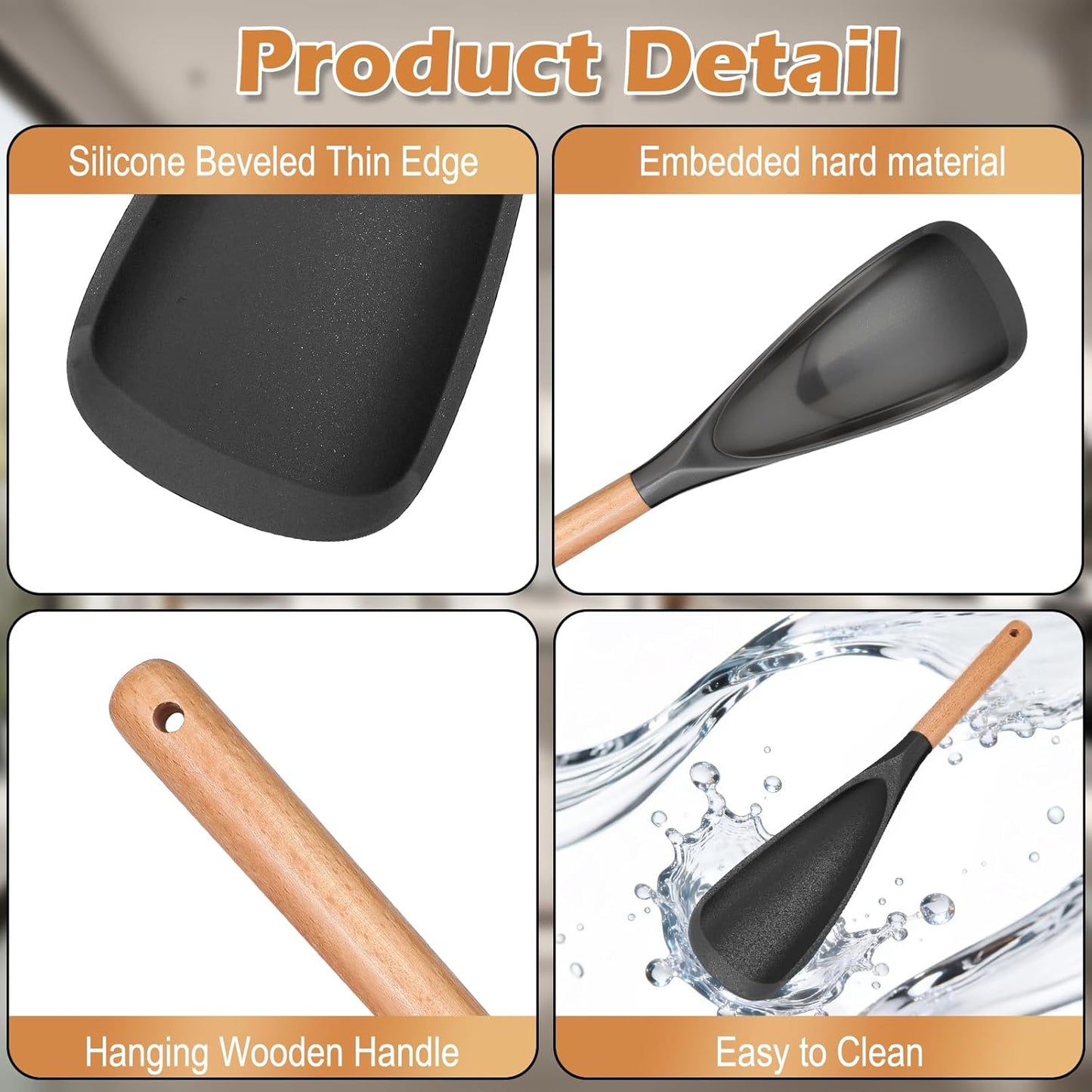 Cucharas silicona multifuncionales para cocina hornear servir