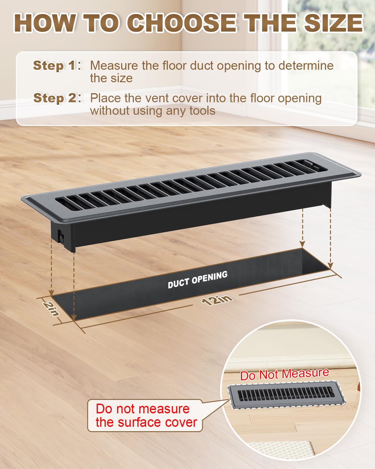 Registro piso 2x12 set 4 cubiertas ventilación gris