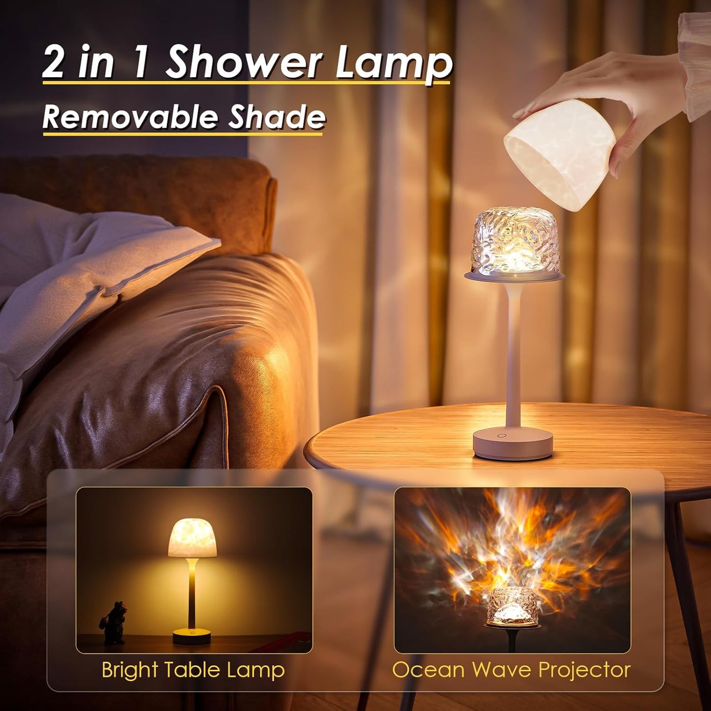 Lámpara ducha recargable impermeable con control remoto 16 colores