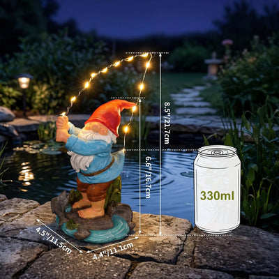 Estatua gnomo solar 8.5pulg decoración jardín regalo