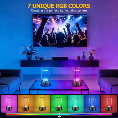 Lámpara mesa portátil RGB 7 colores atenuación continua