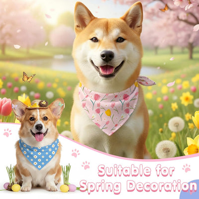 50 Bandanas Primavera para Perro con Flores Ajustables
