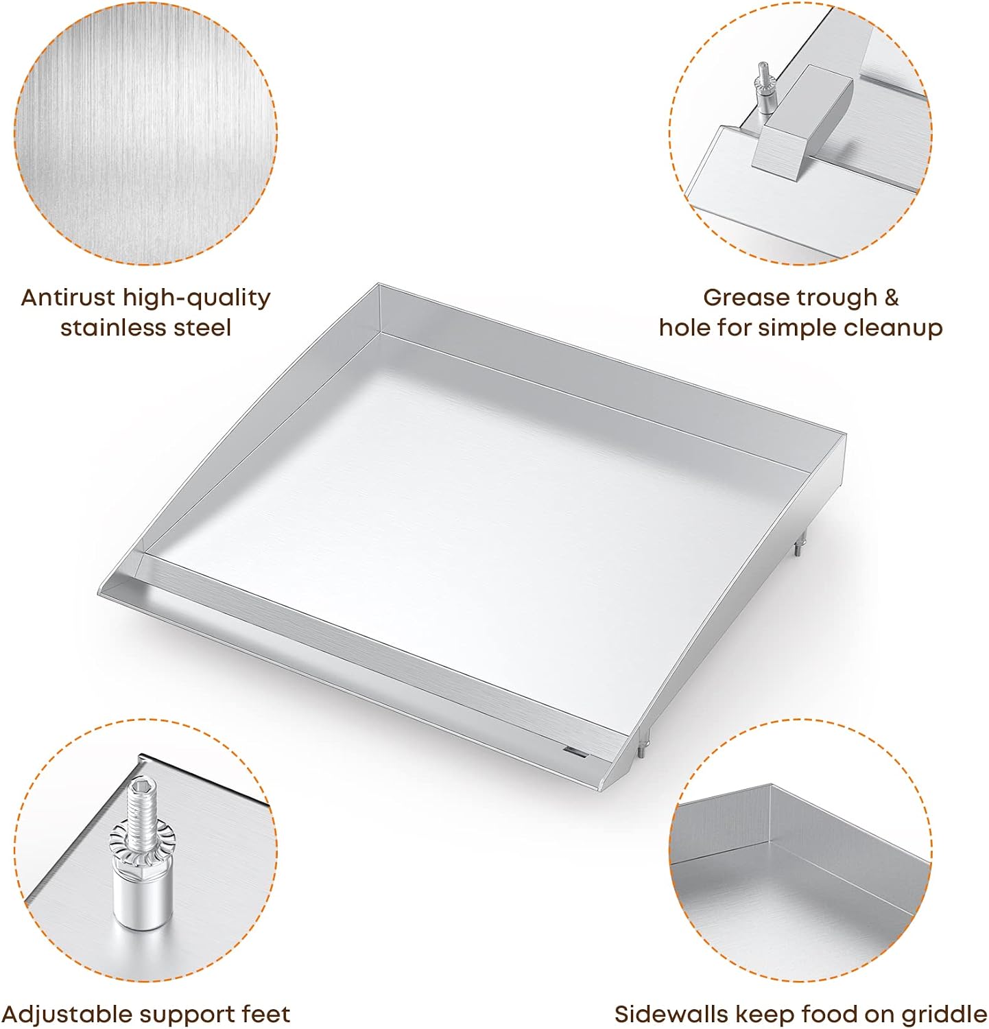 Plancha acero inox para Royal Gourmet GD401-403