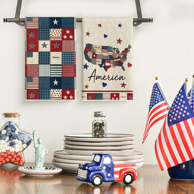 Toallas de cocina Artoid Mode con rayas Star America 18 x 26 pulgadas