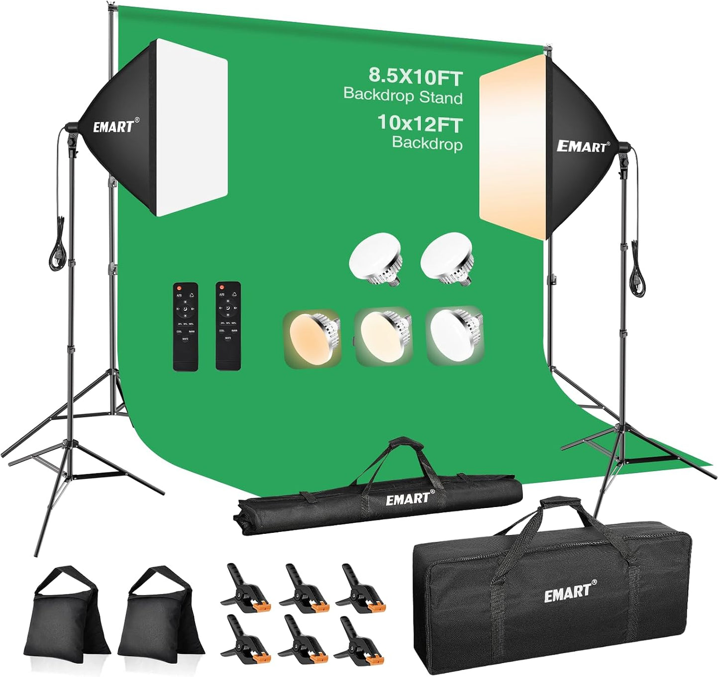 Kit iluminación estudio Softbox 85W LED 10x12pulg