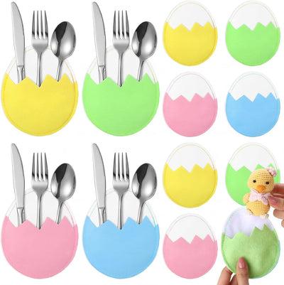 24 Bolsas Huevos Pascua Fieltro Coloridos 4.72pulg