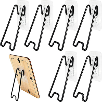 6 Pzas Marcos Fotos Metal Ajustables Soporte Autoadhesivo Negro