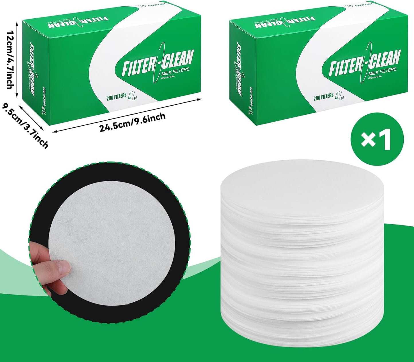 Paquete 200 Discos Filtro Leche Flujo Rápido 4-9/16pulg