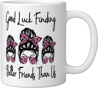 Taza de cerámica para mejor amigo humorístico color blanco