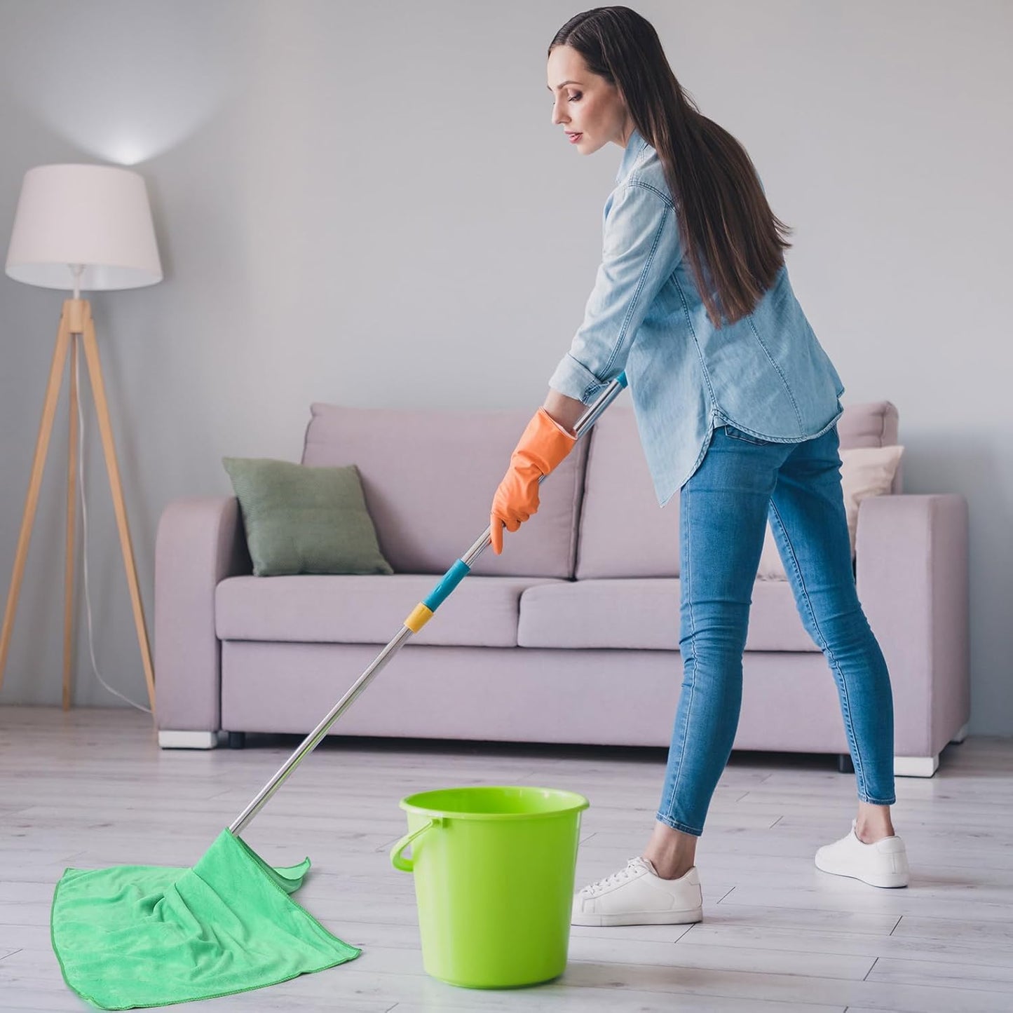 10 Pzas Paño Microfibra 30x20pulg para Piso Ventana Reutilizable