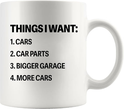 Taza de cerámica para garaje y autos, 11 oz