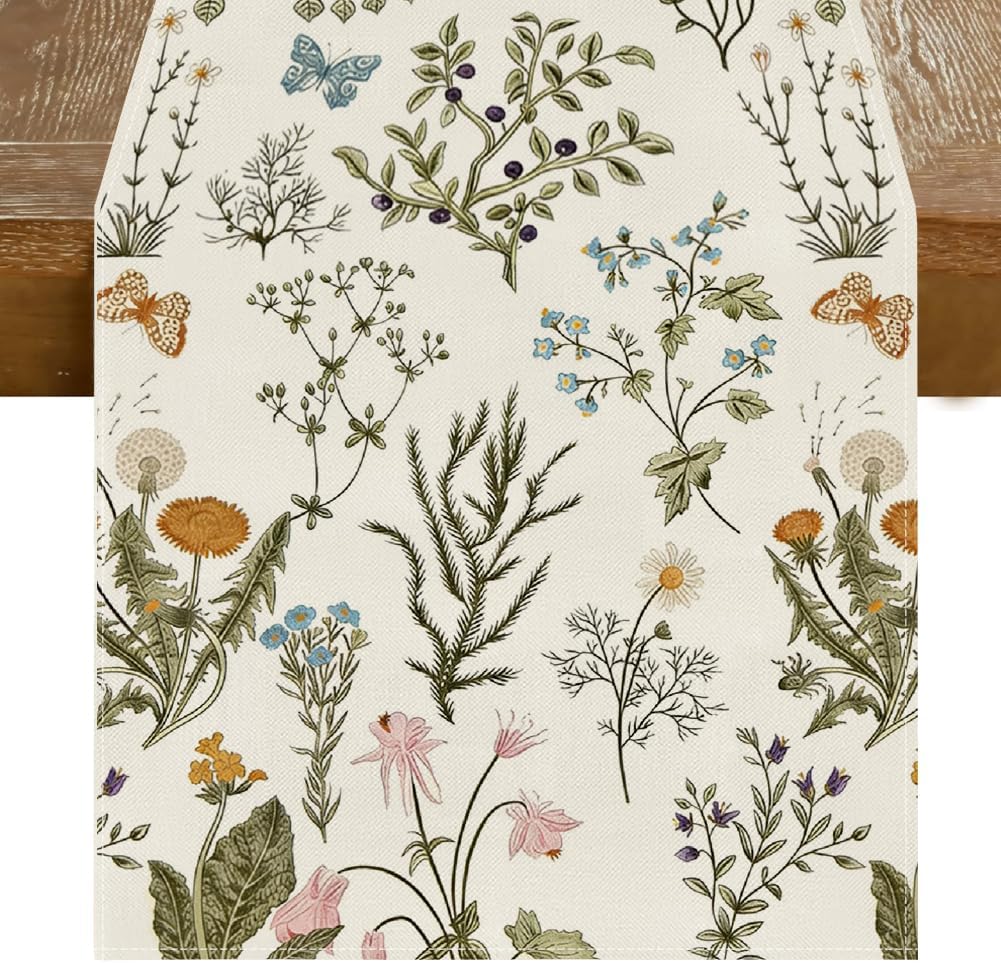 Manteleta de flores para mesa de verano 13x72 pulgadas