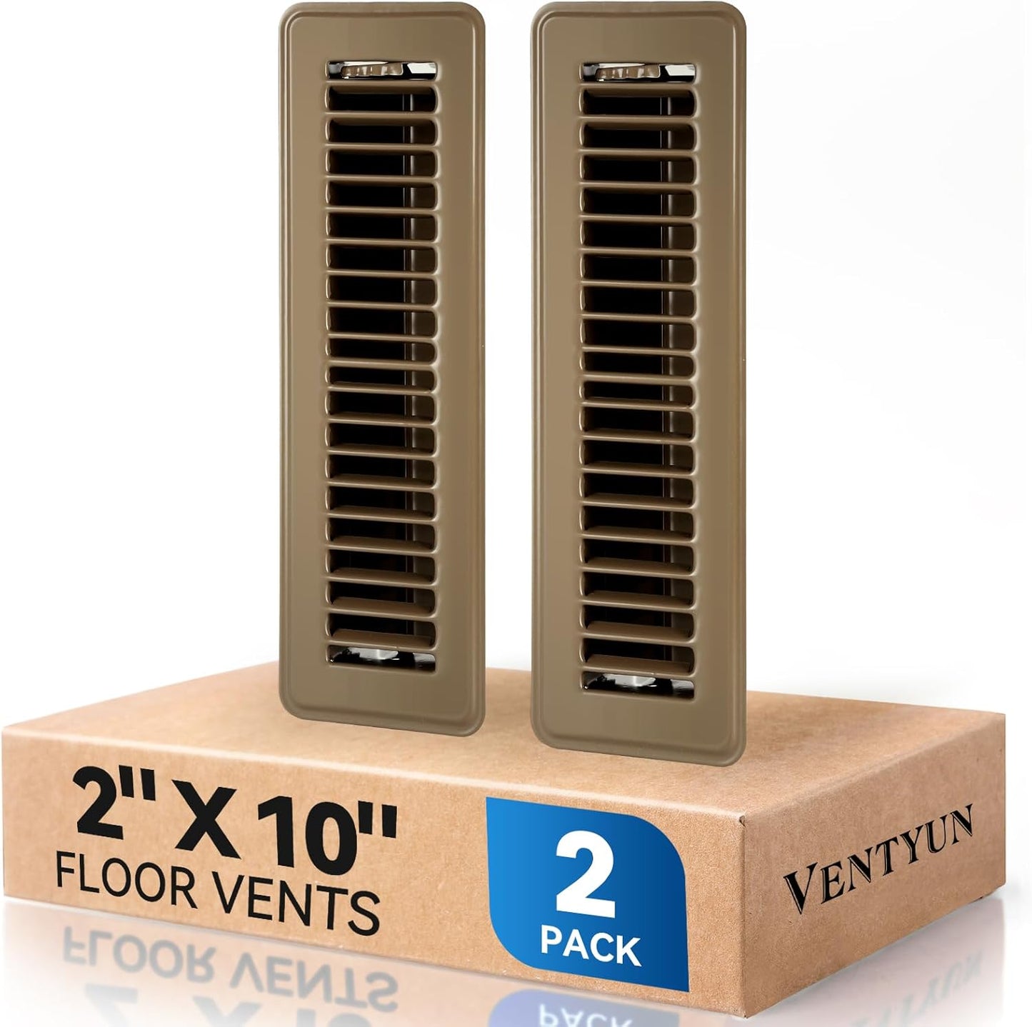 2 Cubiertas Ventilación Suelo Metal 2x10 Pulg Ajustables