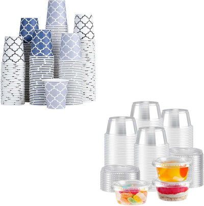 Vasos de papel Clawsoff 3 oz con tapa y 360 vasos de jellshot 2 oz