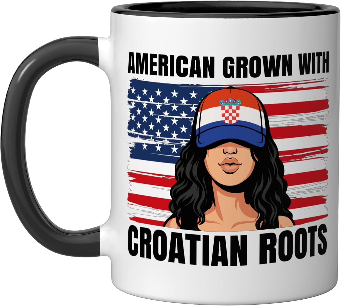 Taza cerámica Girl Pride Croacia Herencia Negro/Blanco