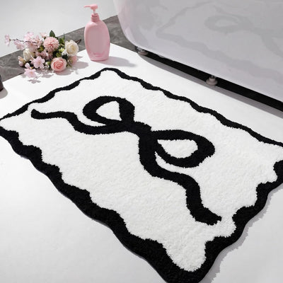 Alfombra baño con lazo 36x24pulg antideslizante decorativa