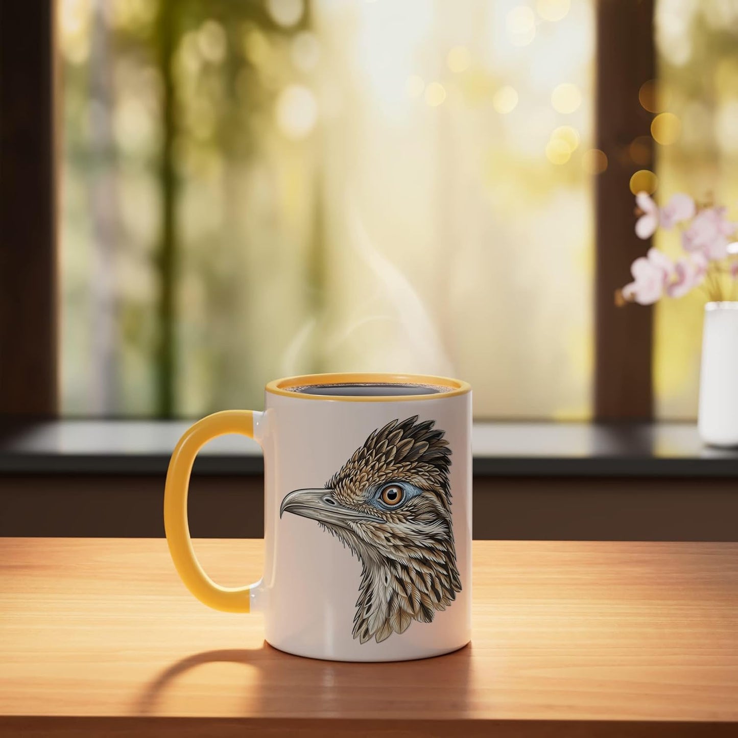 Taza Cerámica Diseño Amarillo/Blanco
